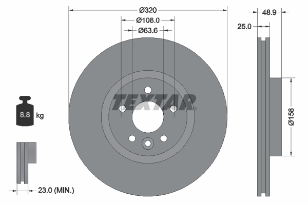 Disc frana TEXTAR 92282103
