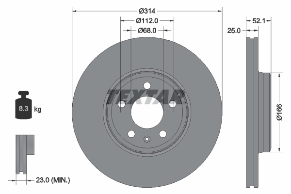 Disc frana TEXTAR 92282905