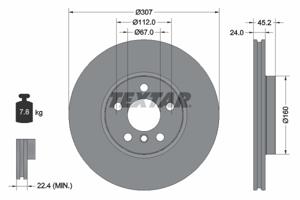 Disc frana TEXTAR 92283603