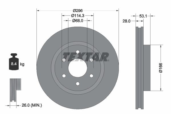 Disc frana TEXTAR 92285803