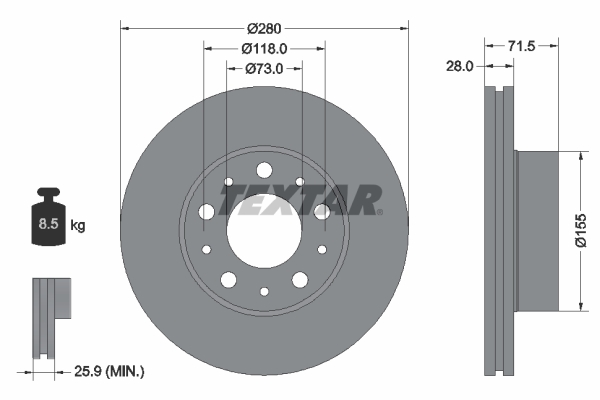 Disc frana TEXTAR 92286103