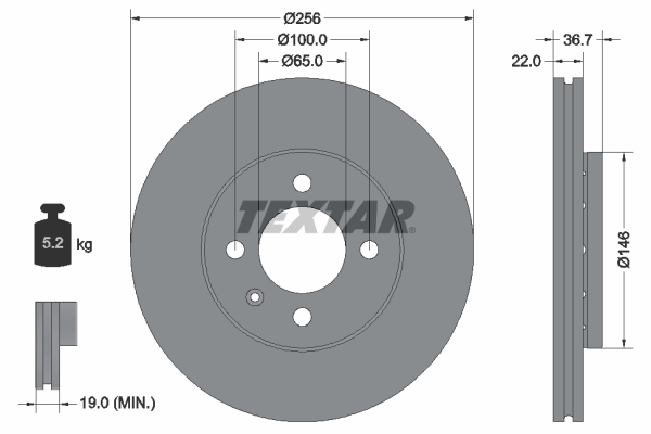 Disc frana TEXTAR 92287003