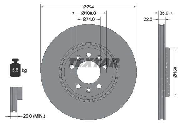 Disc frana TEXTAR 92287103