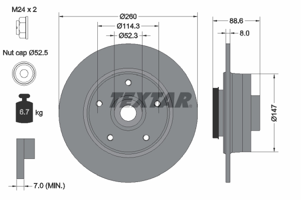 Disc frana TEXTAR 92291003