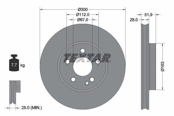 Disc frana TEXTAR 92291803