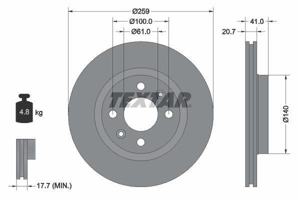Disc frana TEXTAR 92292103
