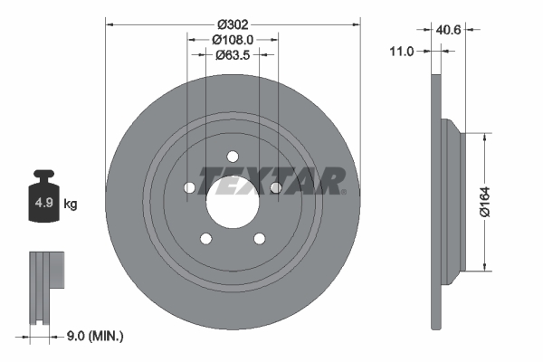 Disc frana TEXTAR 92292403