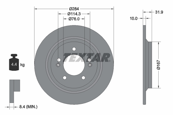 Disc frana TEXTAR 92293103
