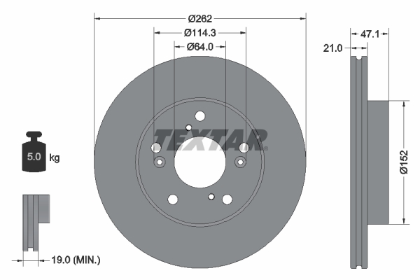 Disc frana TEXTAR 92294503