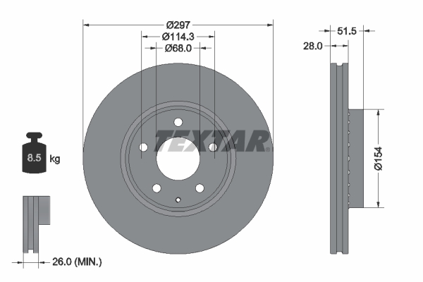 Disc frana TEXTAR 92295003