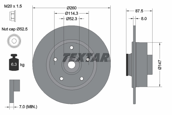 Disc frana TEXTAR 92295203