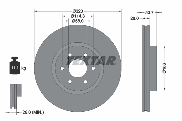 Disc frana TEXTAR 92296503