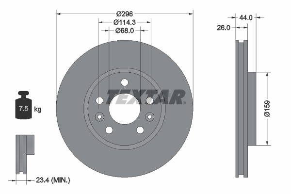 Disc frana TEXTAR 92300703