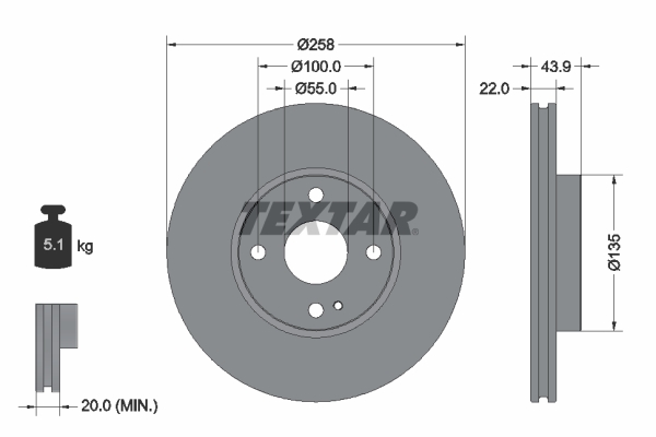 Disc frana TEXTAR 92300903