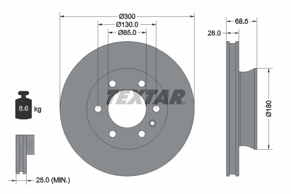 Disc frana TEXTAR 92301203