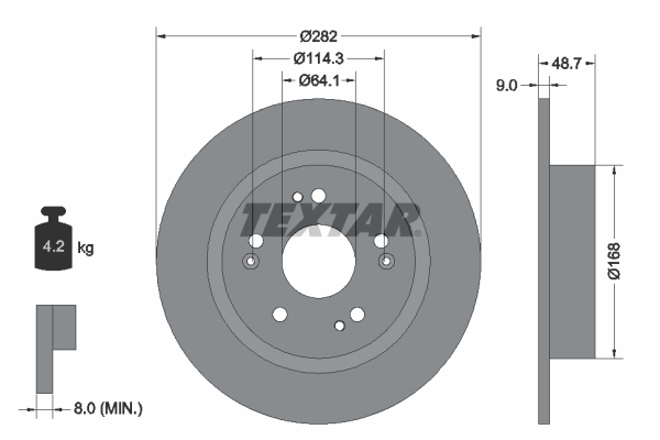Disc frana TEXTAR 92301603