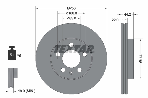 Disc frana TEXTAR 92303803