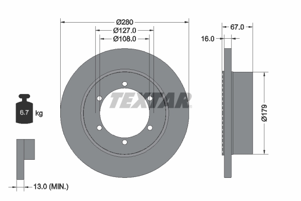 Disc frana TEXTAR 92304003
