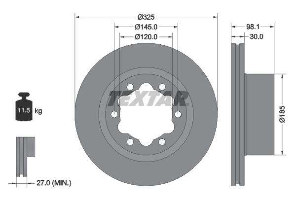 Disc frana TEXTAR 92305803