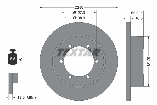 Disc frana TEXTAR 92308500