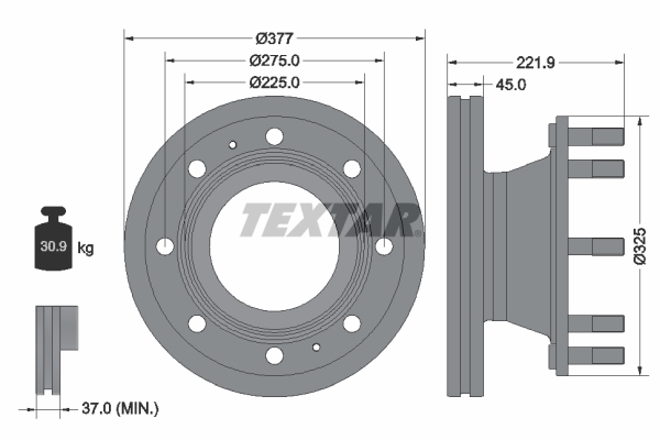 Disc frana TEXTAR 93309200