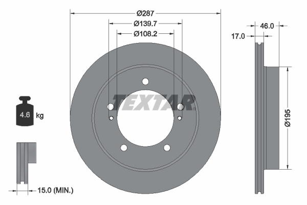 Disc frana TEXTAR 92314103