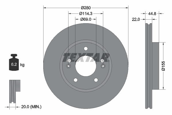 Disc frana TEXTAR 92314703