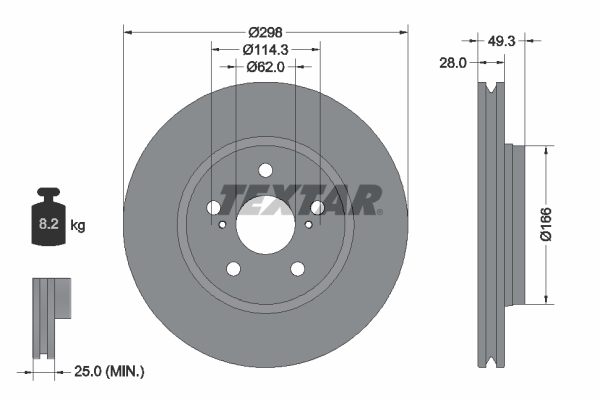 Disc frana TEXTAR 92315703