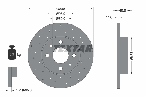 Disc frana TEXTAR 92316003
