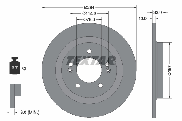 Disc frana TEXTAR 92333303