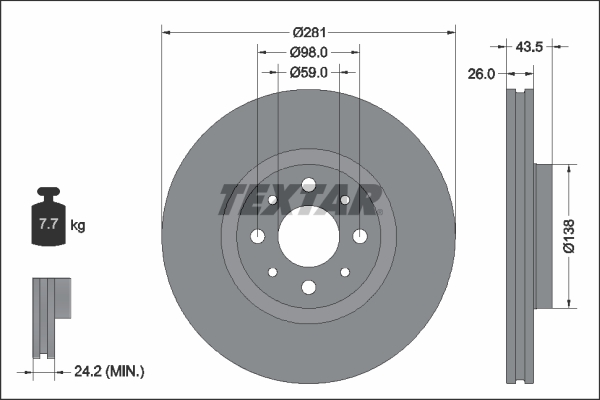 Disc frana TEXTAR 92344703