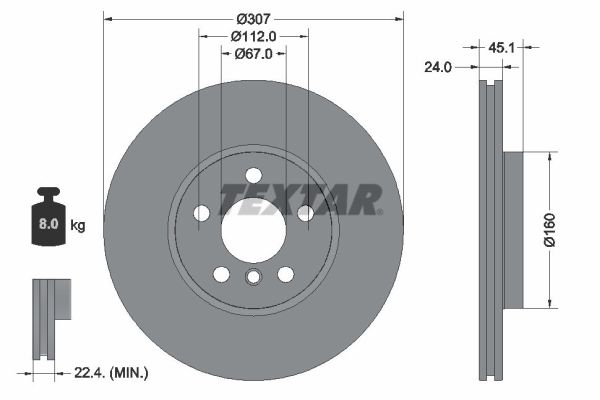 Disc frana TEXTAR 92347205
