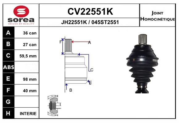 Cap planetara EAI CV22551K