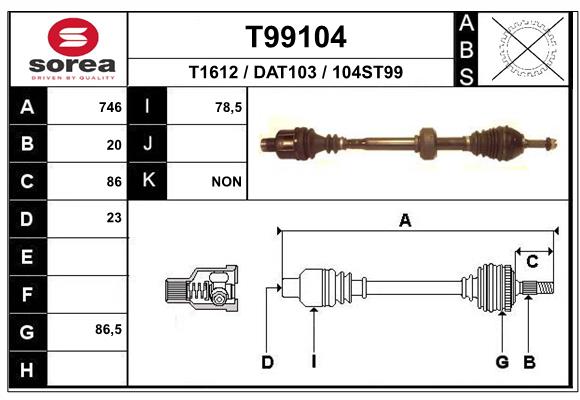 Planetara DACIA SOLENZA (B41_) 1.4 (B41A, B41B, B41C)  benzina 75 cai EAI T99104