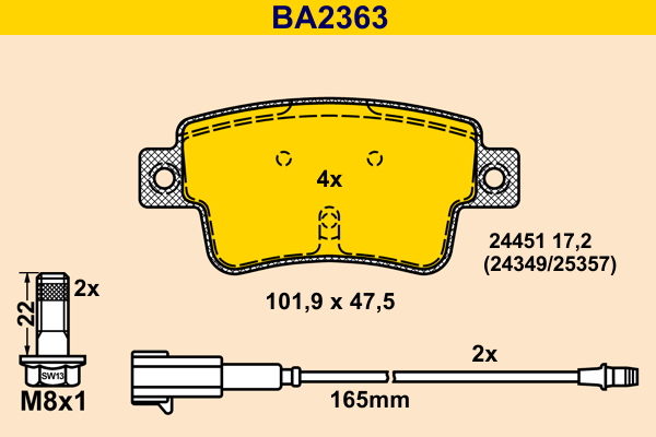 Placute frana BARUM BA2363