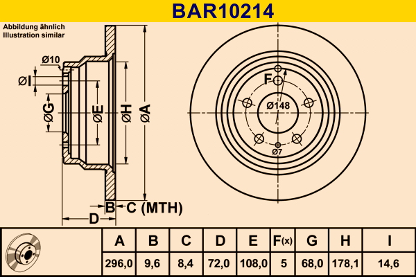 Disc frana BARUM BAR10214
