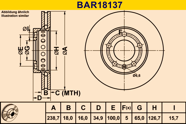 Disc frana BARUM BAR18137