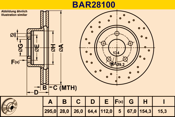 Disc frana BARUM BAR28100