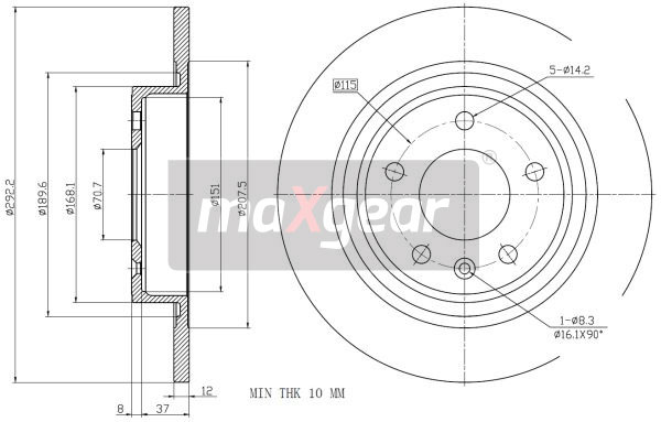Disc frana MAXGEAR 19-2331MAX