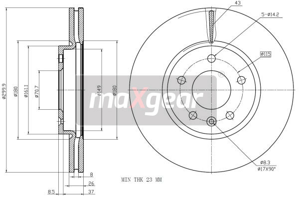 Disc frana MAXGEAR 19-2332