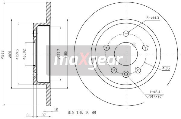 Disc frana MAXGEAR 19-2333