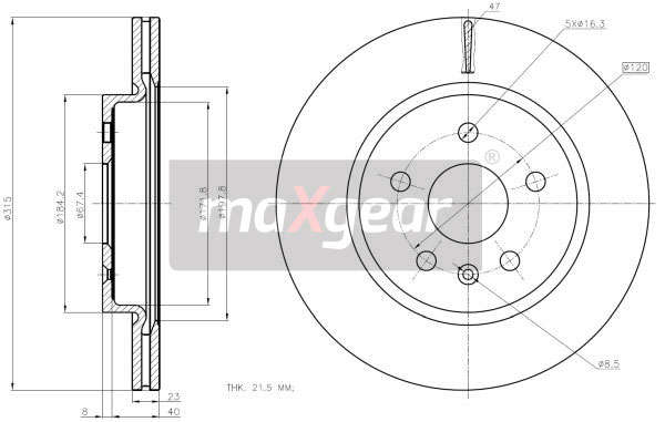 Disc frana MAXGEAR 19-2368