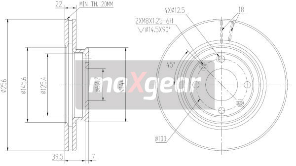 Disc frana MAXGEAR 19-2376MAX