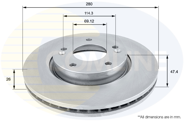 Disc frana COMLINE ADC1041V