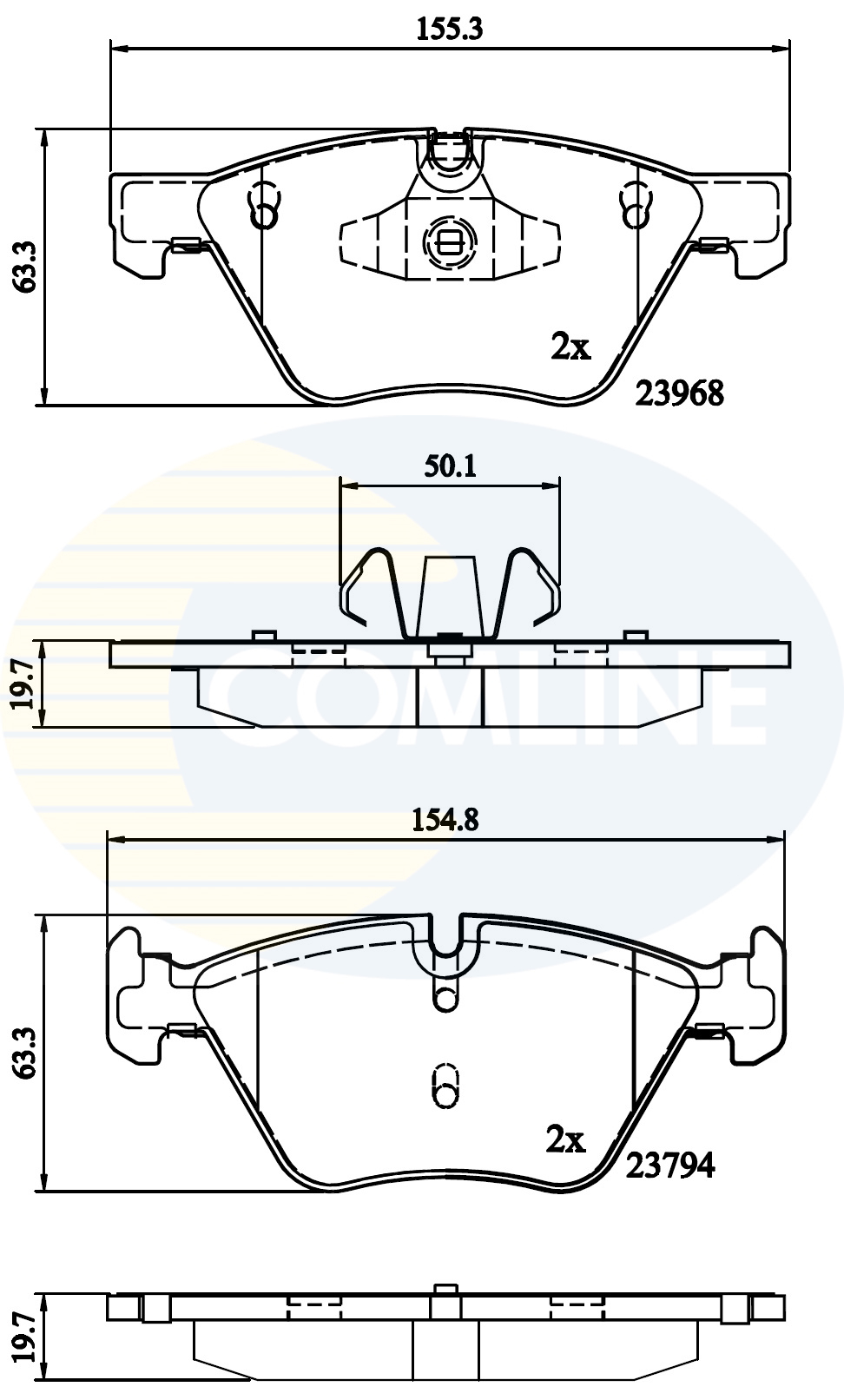 Placute frana COMLINE CBP02011