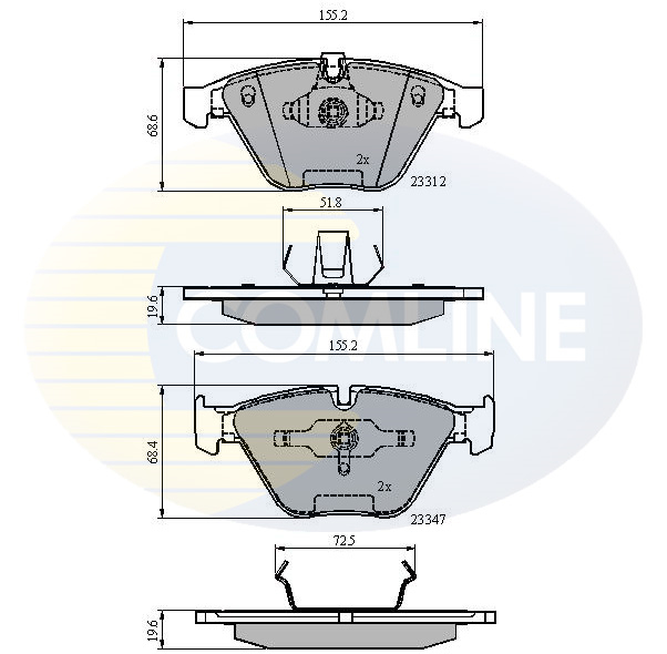 Placute frana COMLINE CBP02033