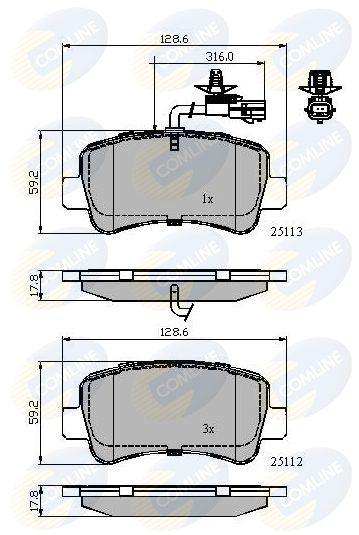Placute frana COMLINE CBP12105