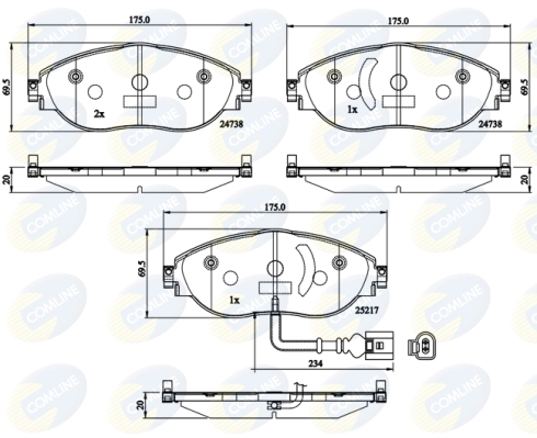 Placute frana COMLINE CBP12201