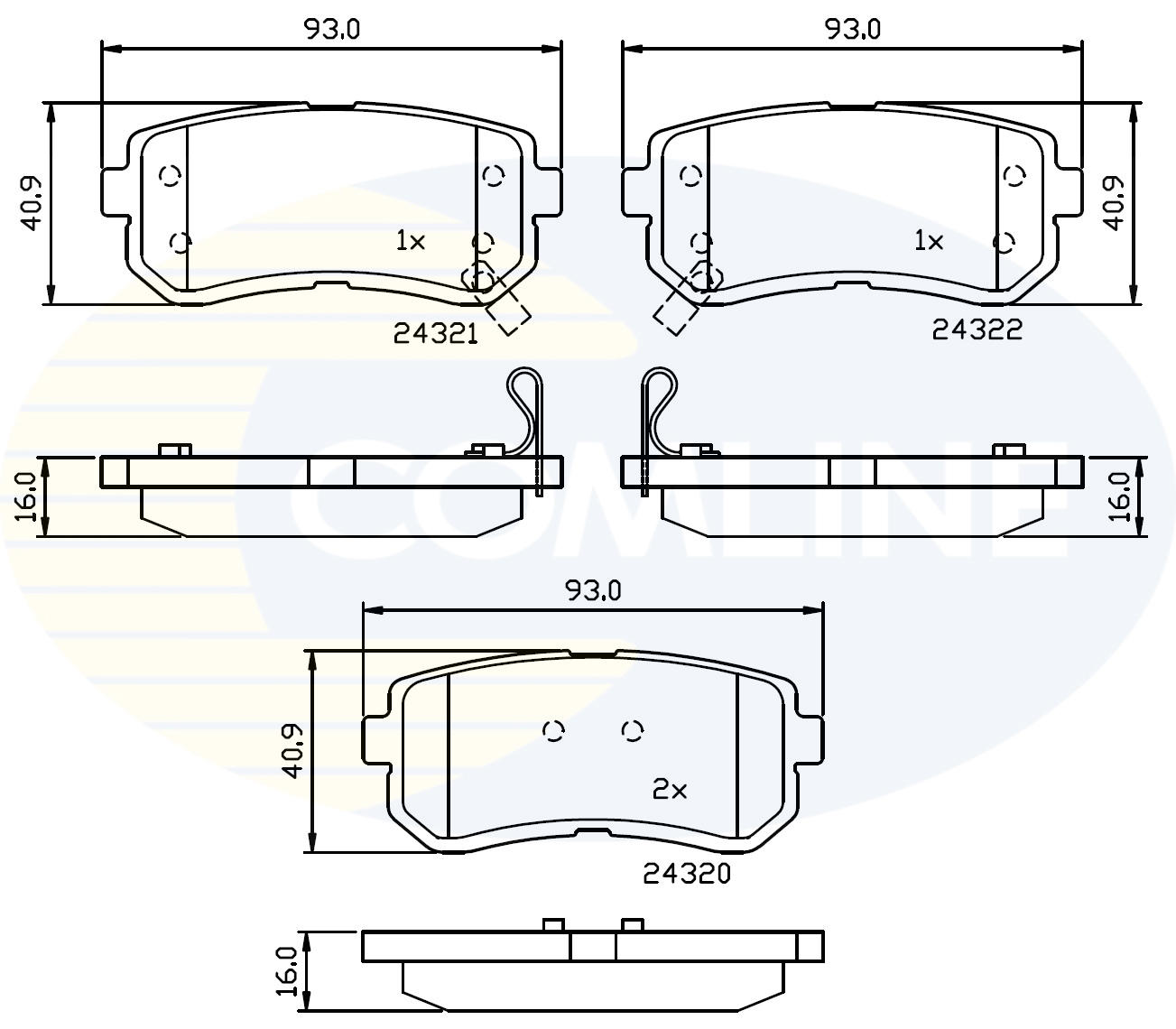 Placute frana COMLINE CBP32016