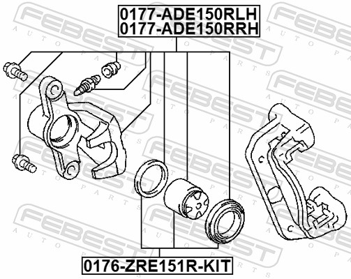 Etrier frana FEBEST 0177-ADE150RLH
